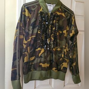 Jeremy Scott Adidas Track Camouflage Ruffle Jacket XL